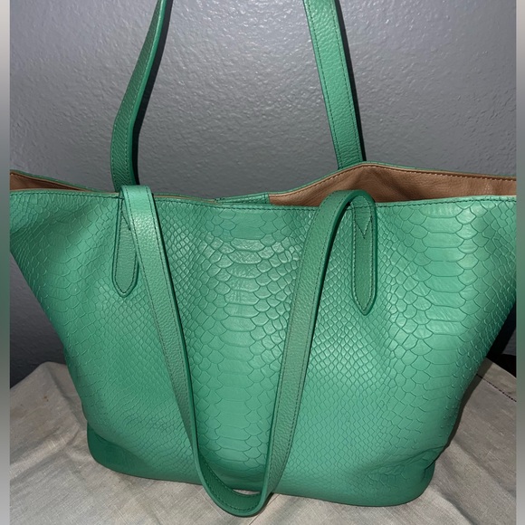 💚 GiGi New York Python Embossed Women's Tote Bag, Handbag, Purse! LN Excellent! - Picture 2 of 11
